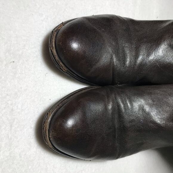 Stuart Weitzman harbor hidden wedge size 8 mid calf slouchy brown leather boots - Picture 4 of 13